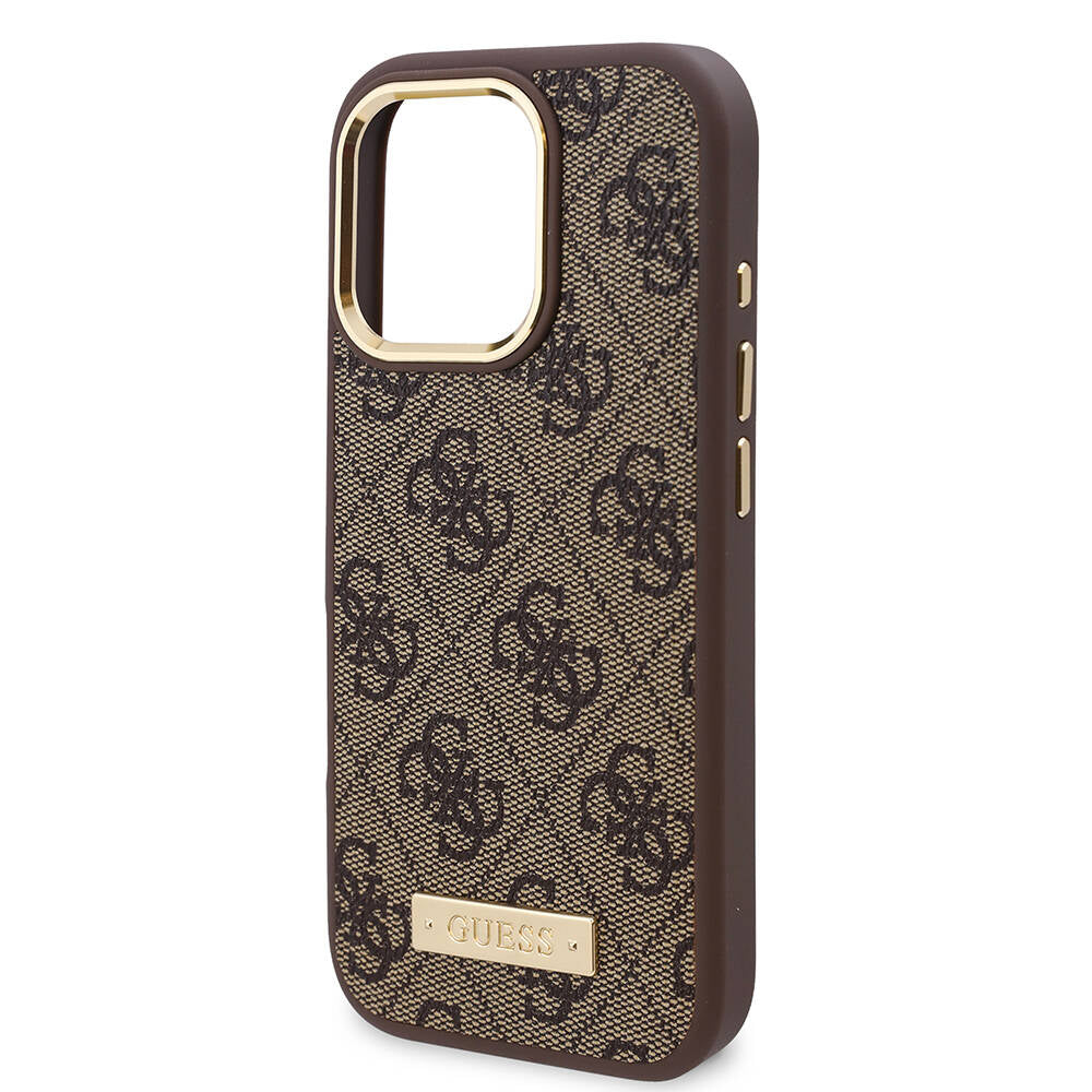 Guess iPhone 16 Pro Orjinal Lisanslı Magsafe Şarj Özellikli 4G Desenli PU Metal Plaka Klasik Logolu Telefon Kılıfı - 6 Guess iPhone 16 Pro Orjinal Lisanslı Magsafe Şarj Özellikli 4G Desenli PU Metal Plaka Klasik Logolu Telefon Kılıfı - 6